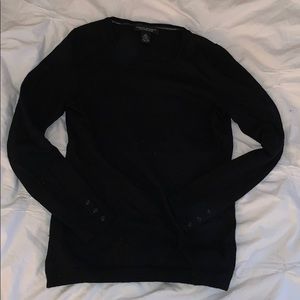 Black Extra Fine Merino Wool Sweater